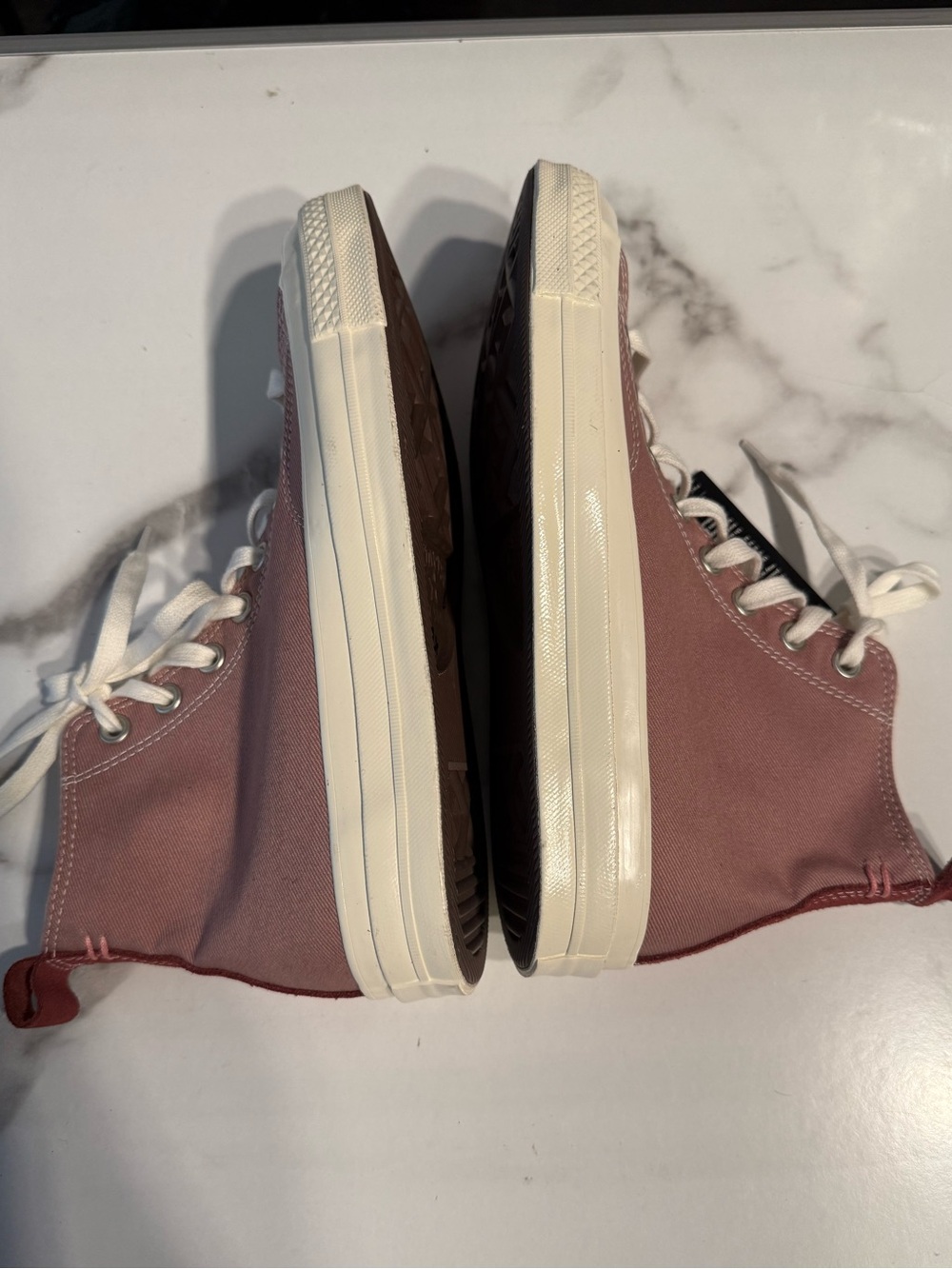 Converse Women’s Pink High-Top Canvas Sneakers with White Laces